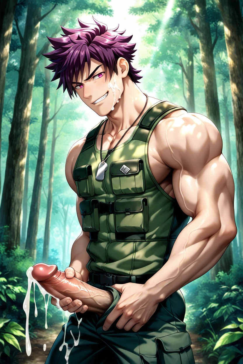 Fit Athletic Male Camper, 自慰, Vivid Colors AI同性恋黄片