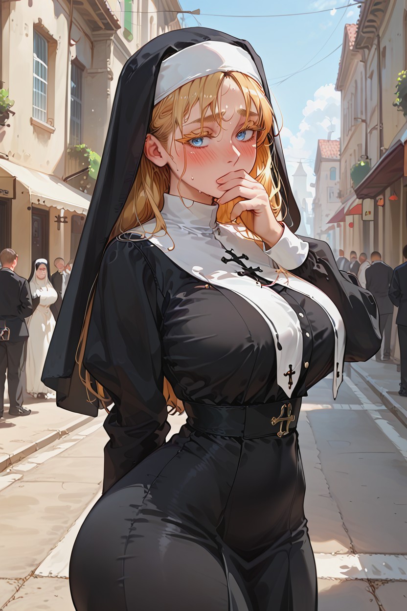 Areola, Beautiful Face, Long Gold Eyelashes Hentai AI Porn