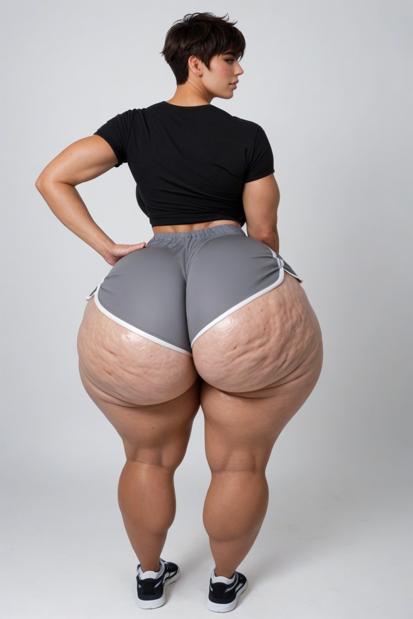 Huge Thighs, Ambiguous Gender, Wet Shiny Skin Porno IA