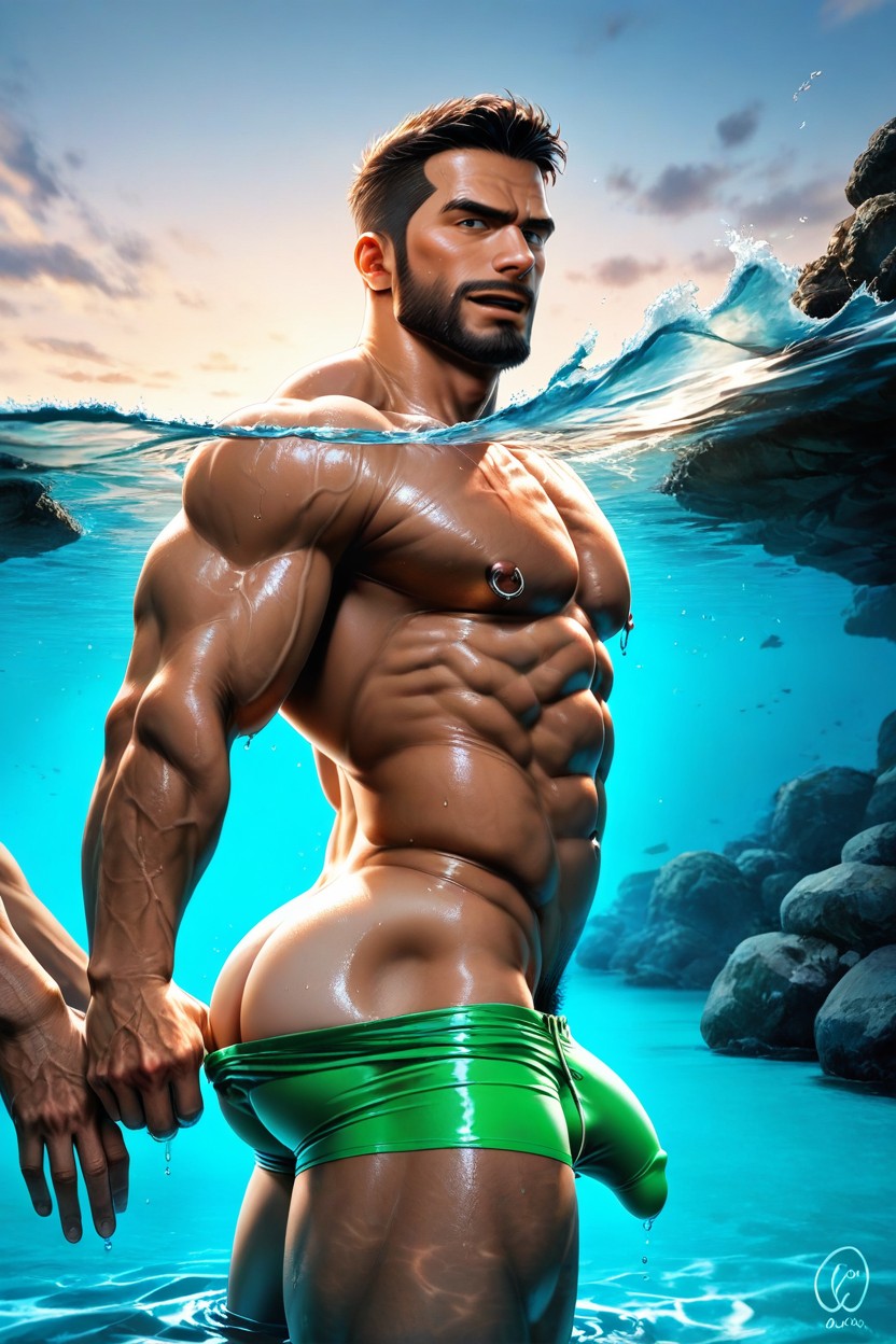 Muscle Body, Clear Details, Erect Nipples AI同性戀黃片