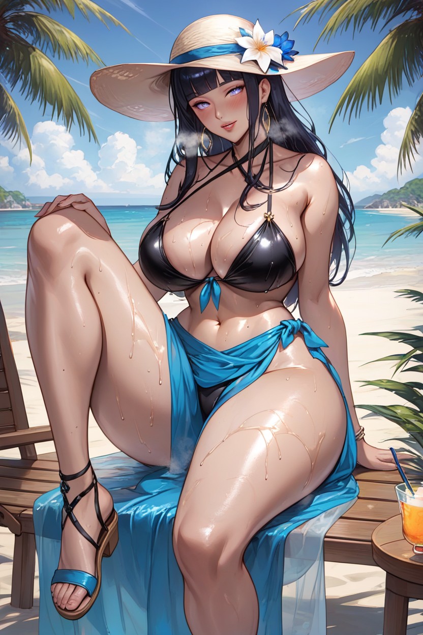 Sunglasses On Head, Perfect Anatomy, Curvaceous Hentai AI Porn