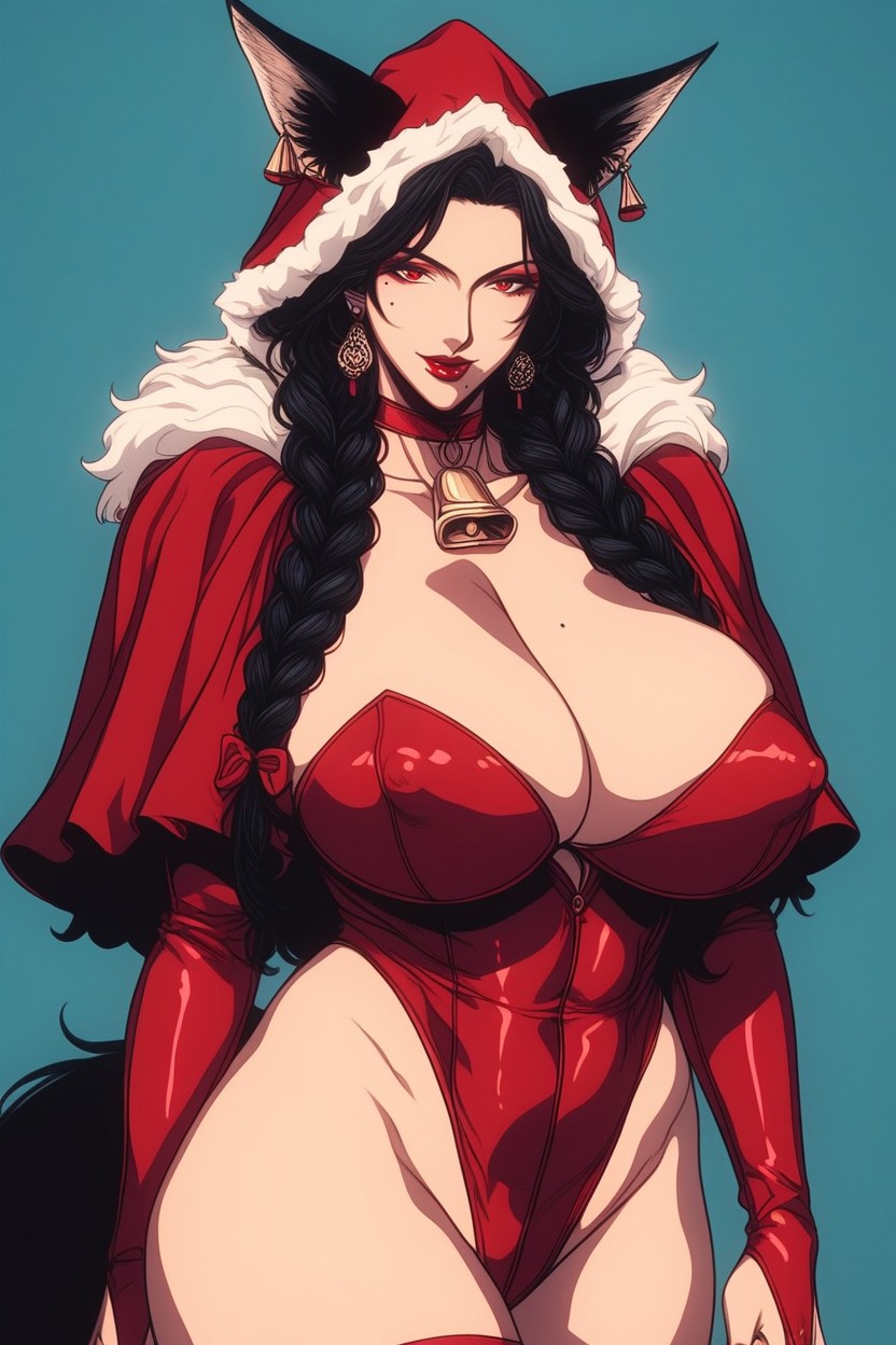 Highleg Leotard, Black Hair, Fox Ears Hentai AI Porn