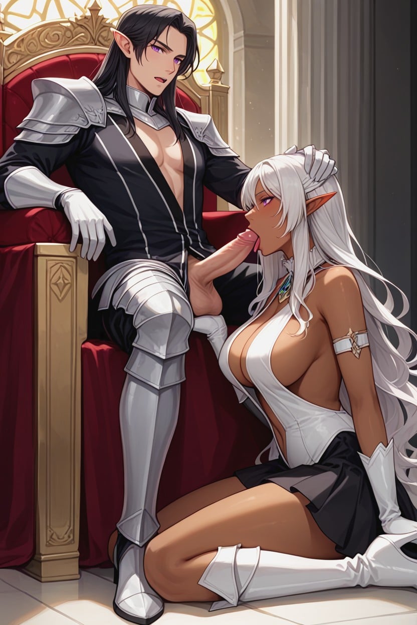 Receading Hair Lines, Long Black Hair, Pale Skin Hentai AI Porn