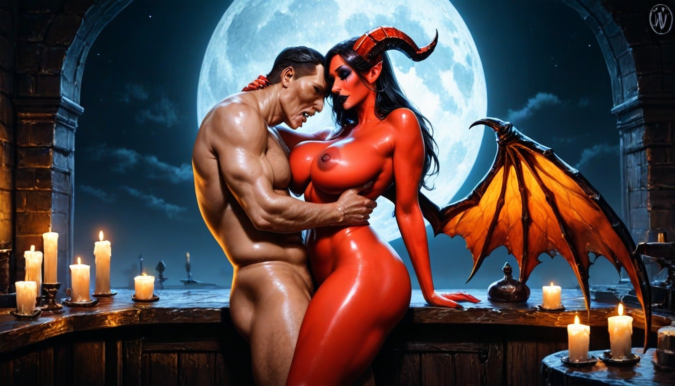 Completely Naked, Moonlight, Pale Moonlight AI Porn