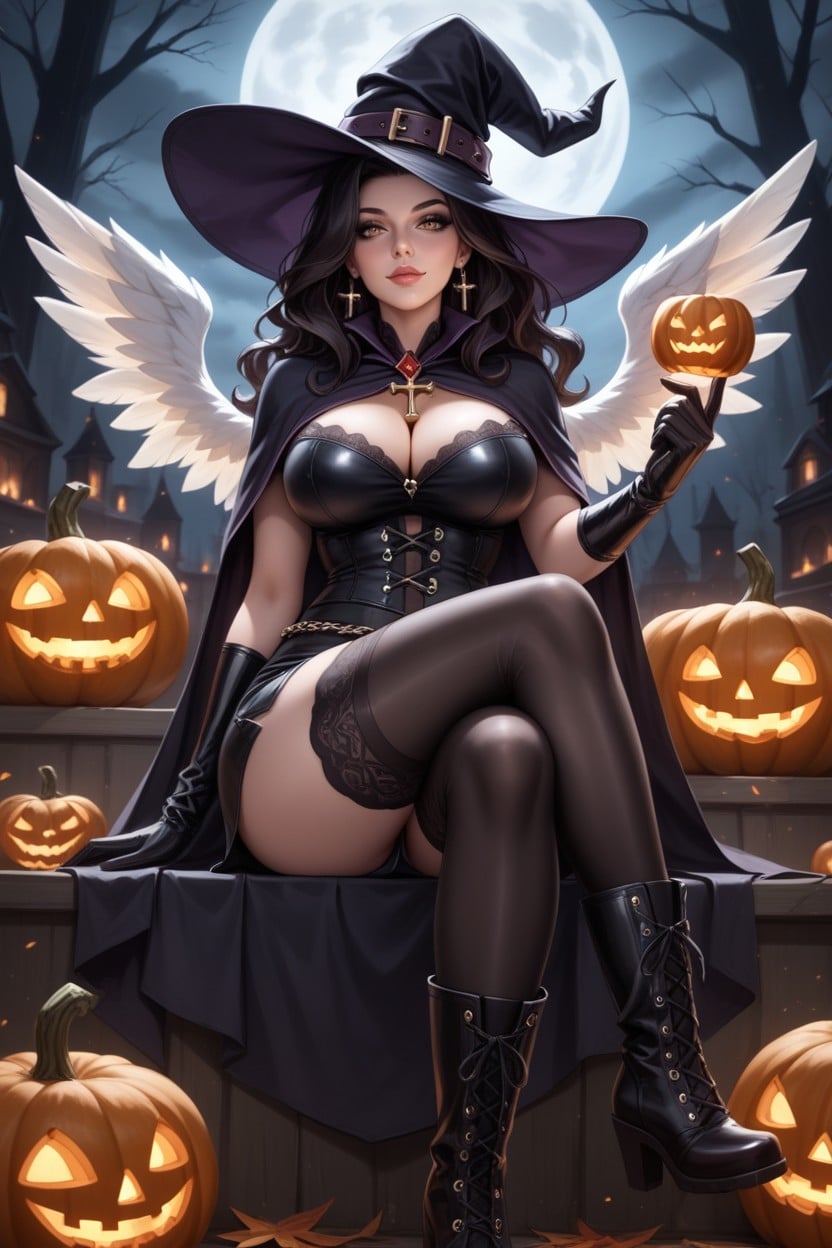 A Skirt With Stockings, Witch, Stockings Hentai AI Porn
