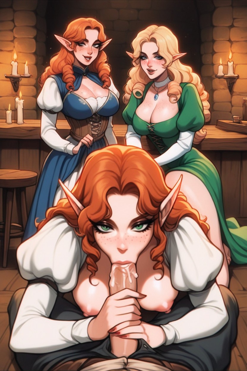 Curly Hair, Corset, Redhead AI Porn