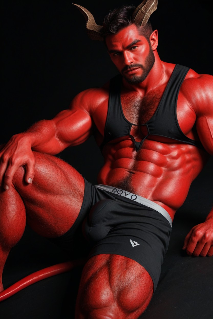 Side View, Abdominal Muscles, Devil Porno IA Gay