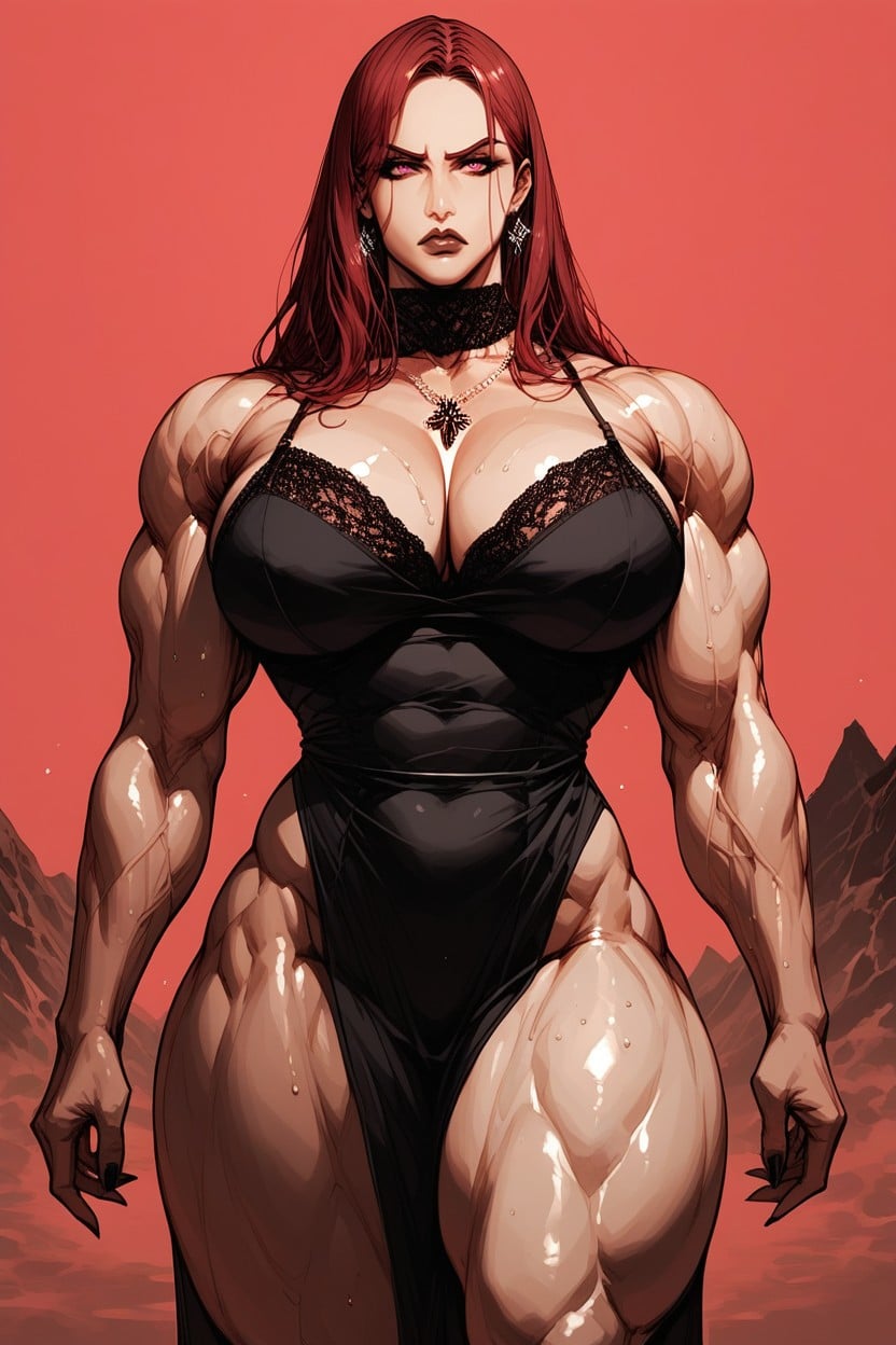 Well Developed Vessels, Sharp Biceps, Black Lips MILF AI Porn