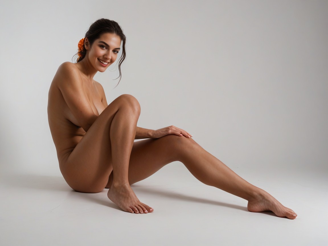 Her Toes Pointed, Alone, Skinny AI Porn