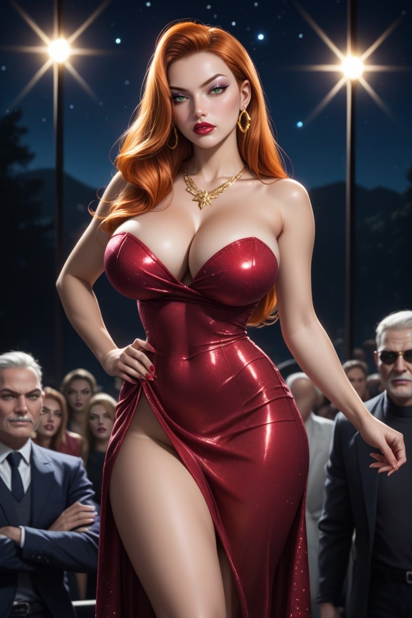 Ginger Hair, Long Legs, On Stage AI Porn