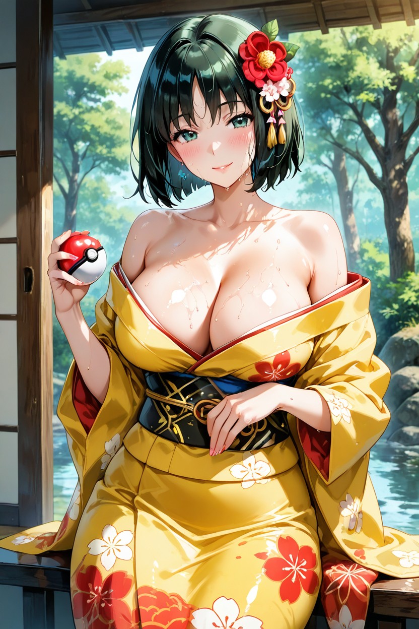 Medium Breast, Yellow, Hair Black And Hentai AI Porn