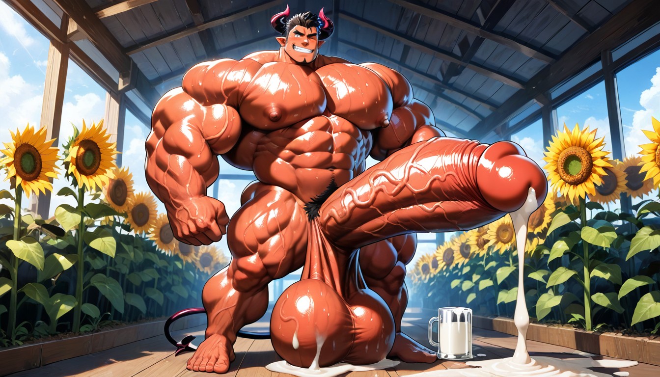 Broad Shoulders, Puffy Nipples, Large Pecs AI Gay Porn