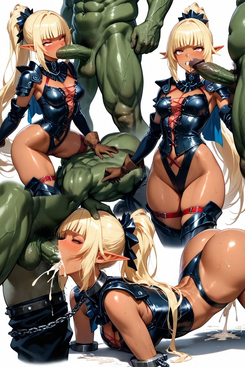 Small Breasts, Dynamic Composition, Single Long Side Lock Falling Over The Right Side Of The Chest Hentai AI Porn