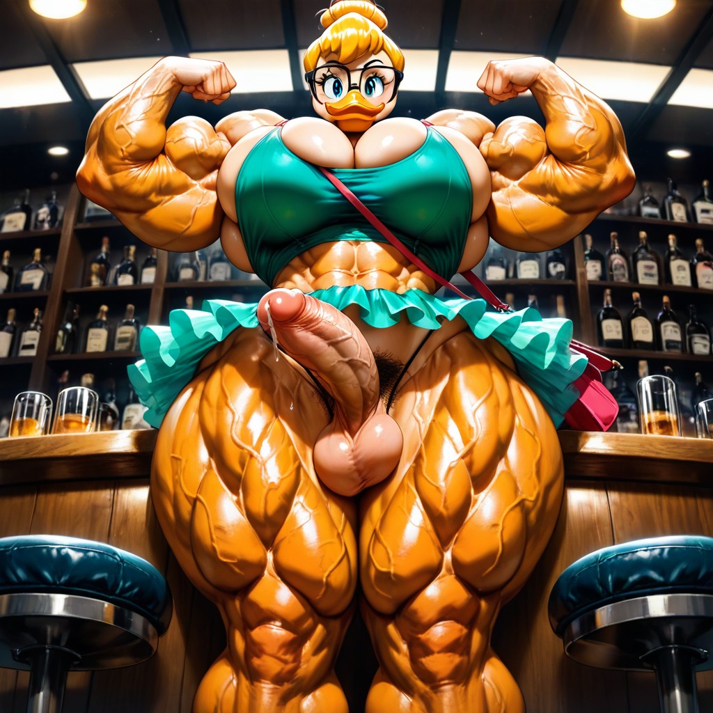 Waist Shot, Muscle Shoulders, Rounded Bimbo Breast Implants Hentai AI Porn