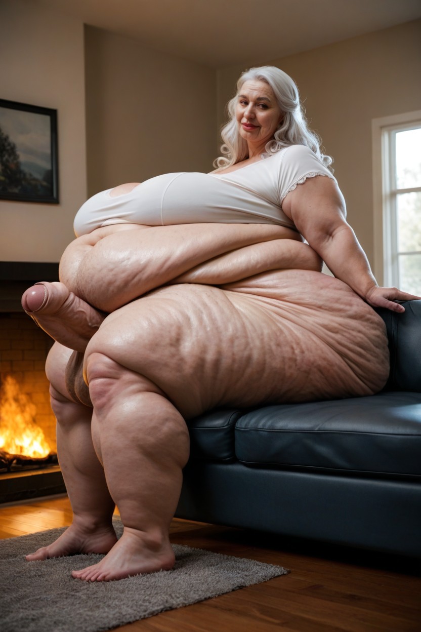 No Shoes, Cellulite Arms, Fat Thighs AI Porn