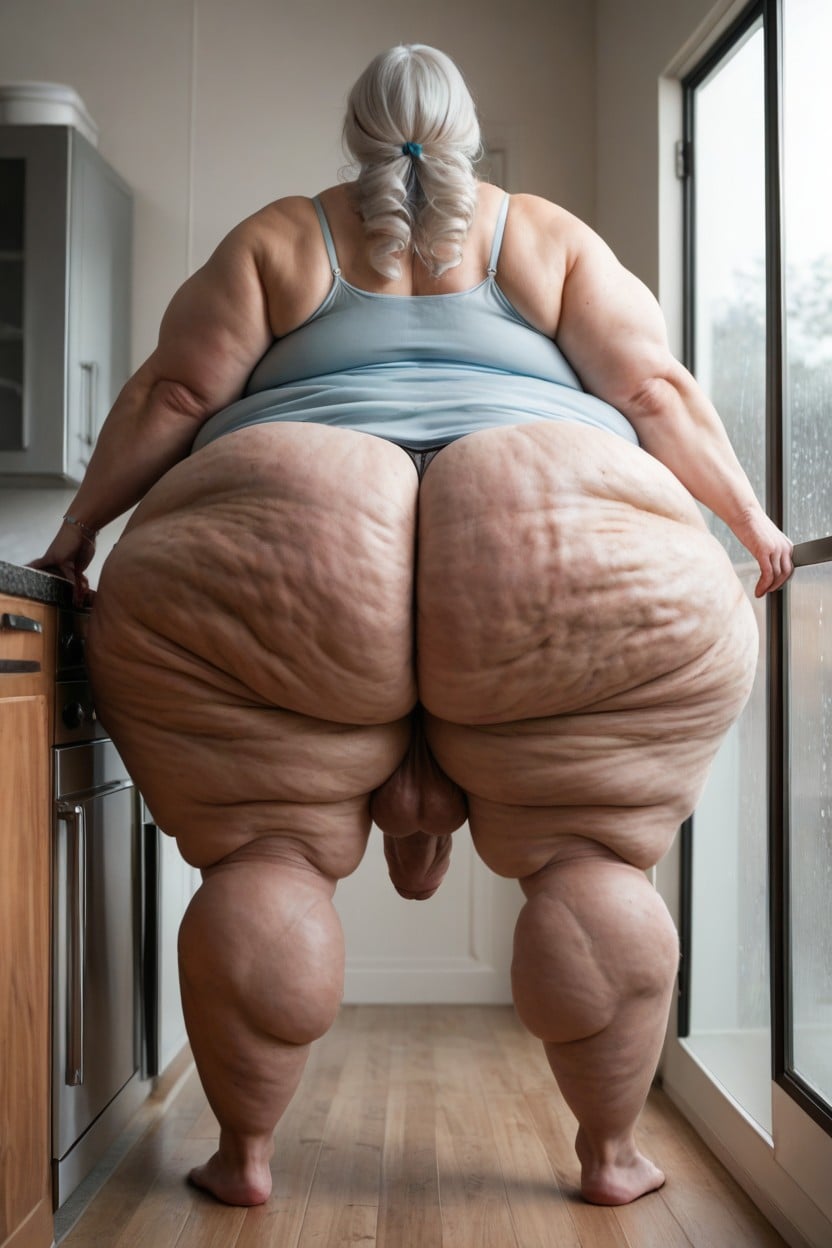 Walking To Kitchen, Thighs Exposed, Fat Thighs AI Porn