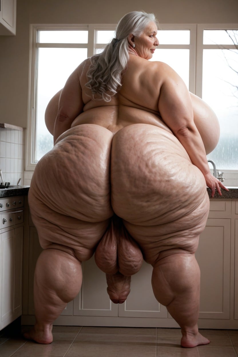 Cellulite Skin, Thighs Exposed, Extreme Cellulite Hair AI Porn