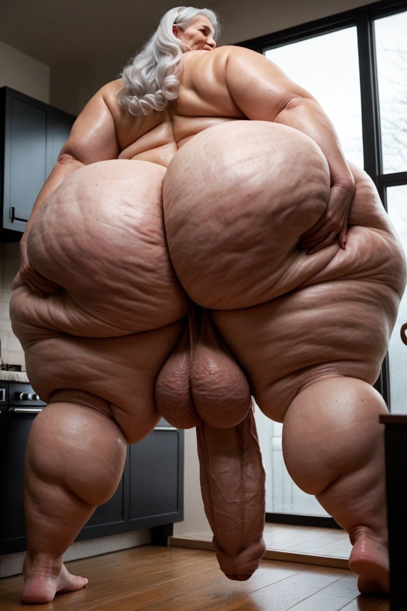 Thighs Exposed, Straight, Extremely Wide Hips AI Porn