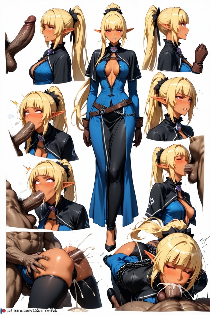 Delgada, Dark Skin Elf, Fucked By Huge Orc Monster Hentai IA