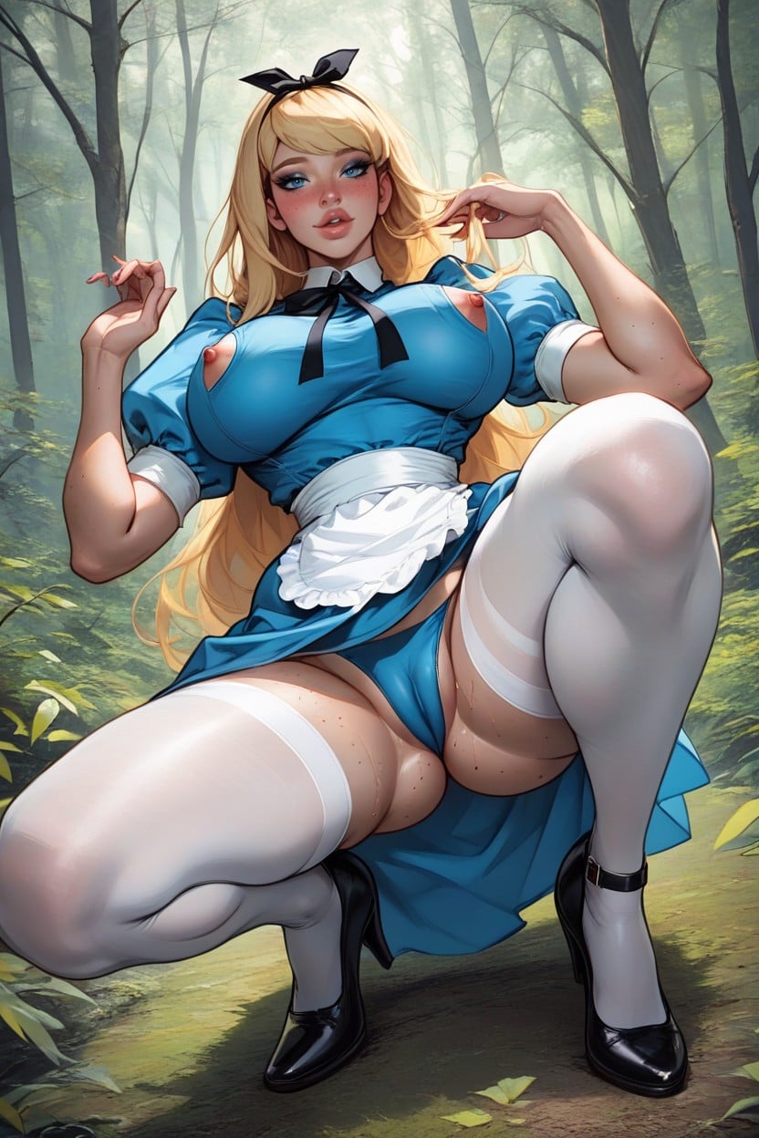 Top Down, Rounded Ass, Blonde Hair AI Porn