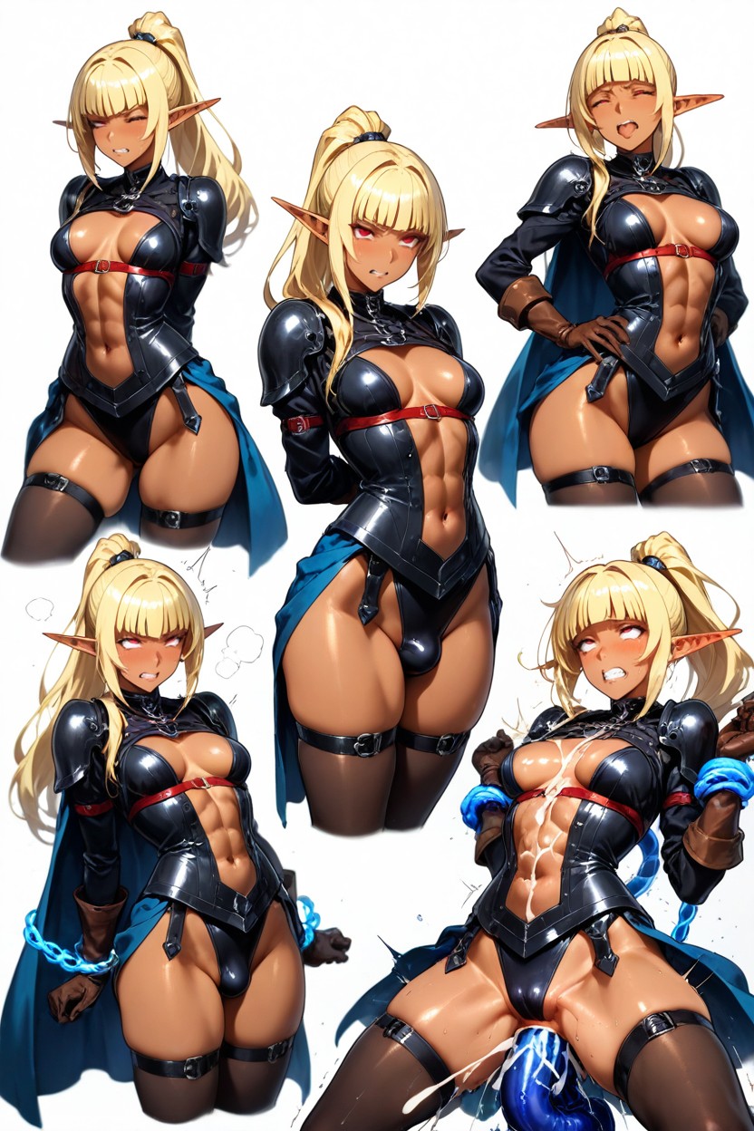 Restrained, Dynamic Composition, Red Strap Hentai IA pornografia
