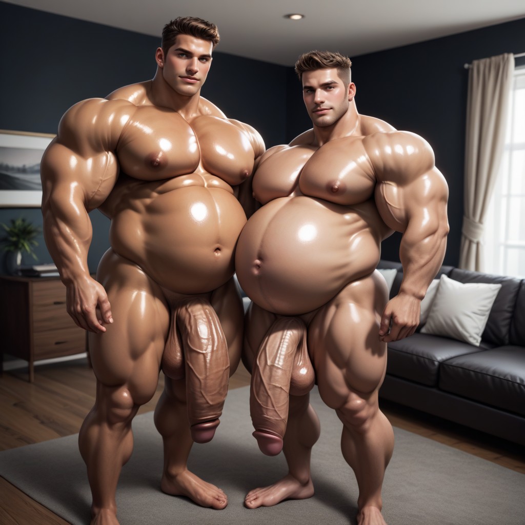 Bare Feet, Clean Shaven, Oiled Skin AI Gay Porn