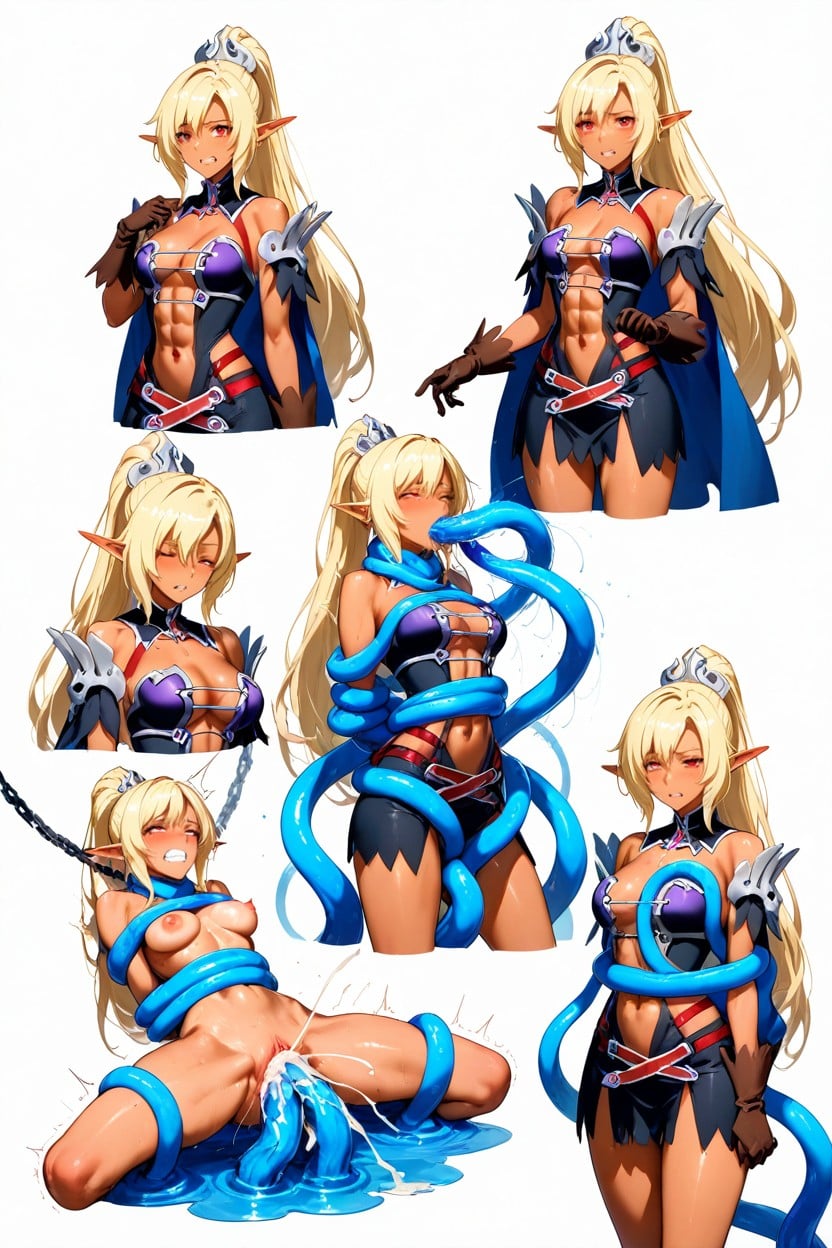 Dark Skin Elf, Xs Body, Detailed Face Hentai AI Porn