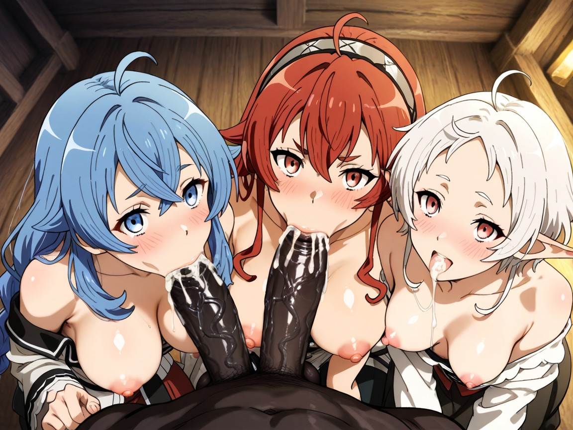 Fffm Blowjob, Roxy From Mushoku Tensei, Pov 블로우잡 헨타이 AI 포르노