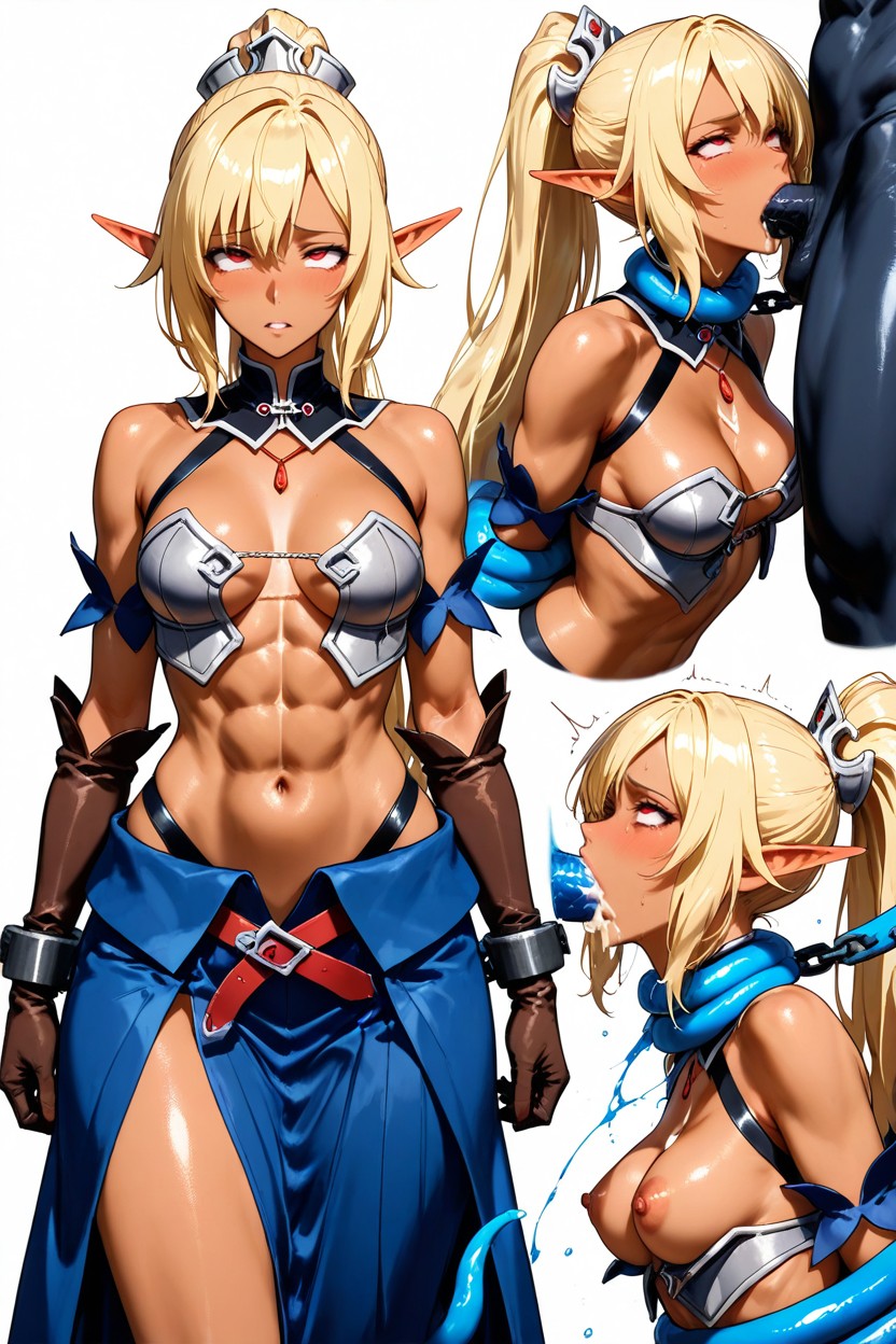 Wrapped Around Neck And Body, Triste, Blue Waist Cape Porno IA Hentai
