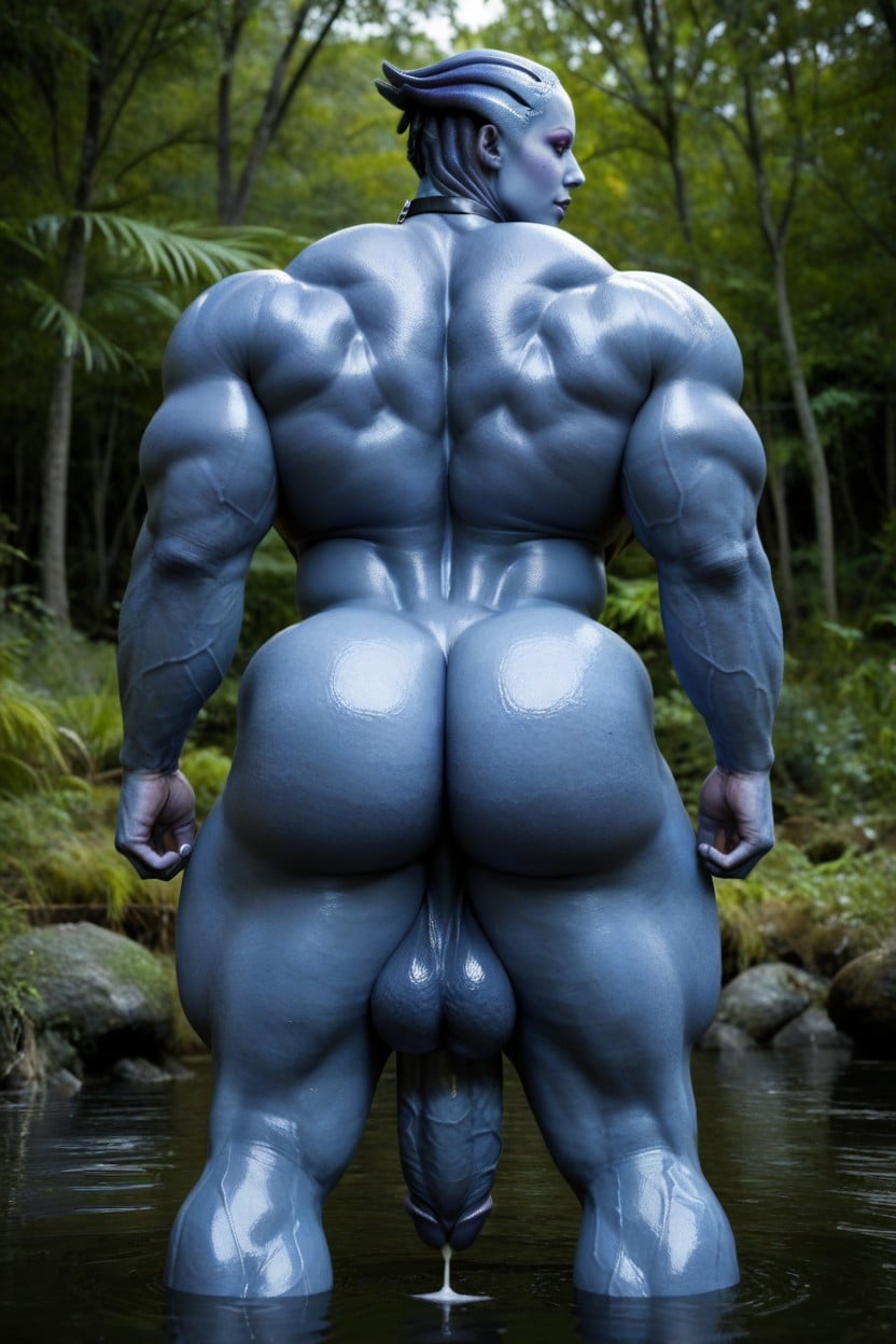 Thick Muscular Thighs Male Chested, Man Chested, Gigantic Thick Muscles Cover Hole Body Shemale AI Porn