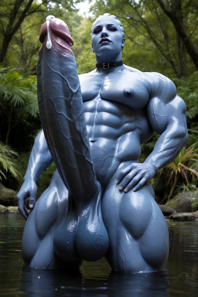 Bottom Up, Hyper Muscular, Man Chested Shemale AI Porn