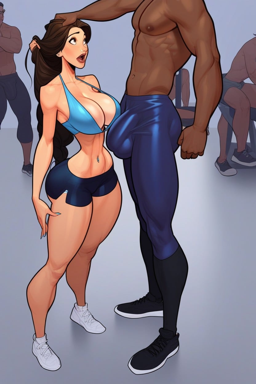 Female Pocahontas From Disney, Male Wearing Gym Clothes, Large Hard Firm Round Perfect Buttocks Porno IA