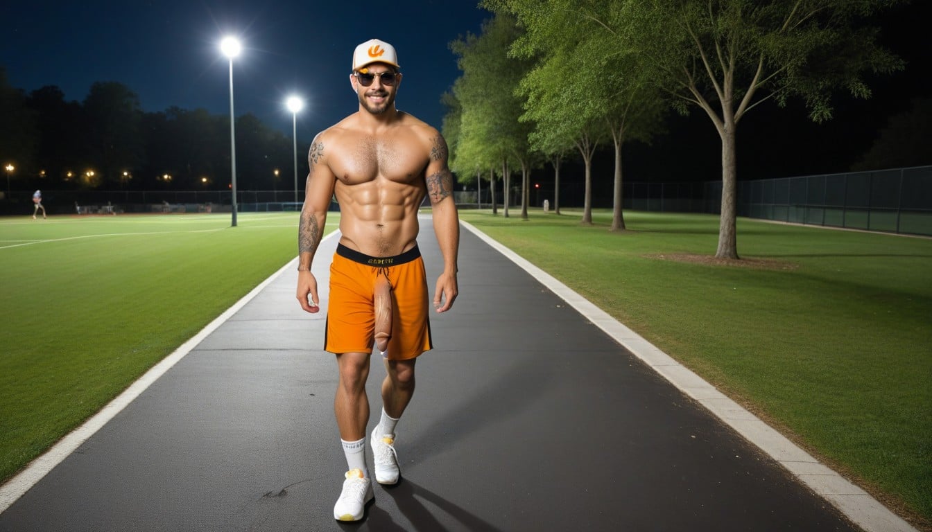 Running Shoes And Socks, Baseball Cap, Light Brown Skin AI Gay Porn