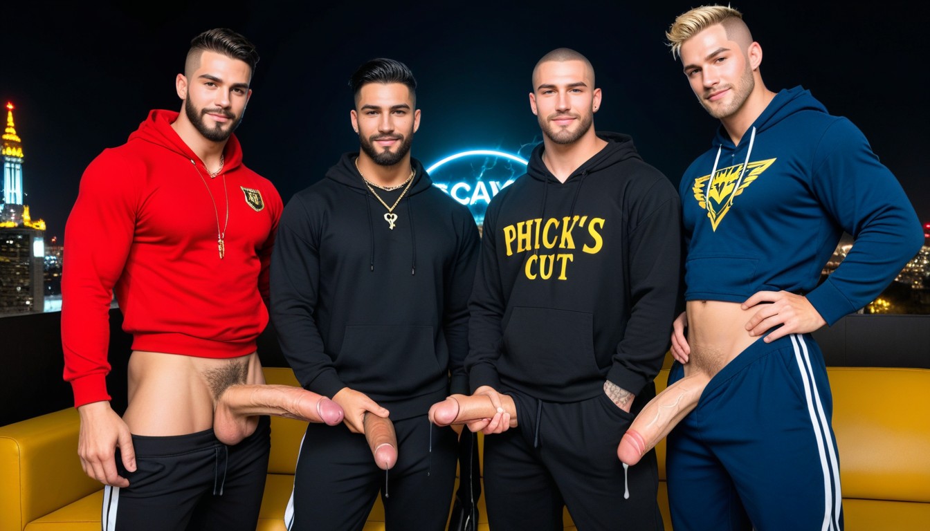 Dark Dominant Look, Electricity Powers, Black Hair AI Gay Porn