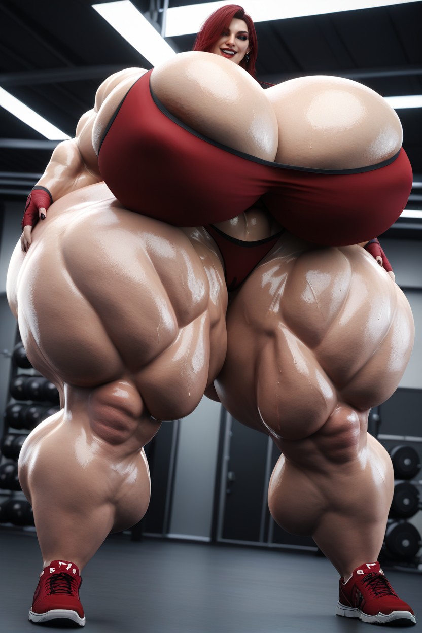 Full Body, Extremely Muscular, Smiling AI Porn