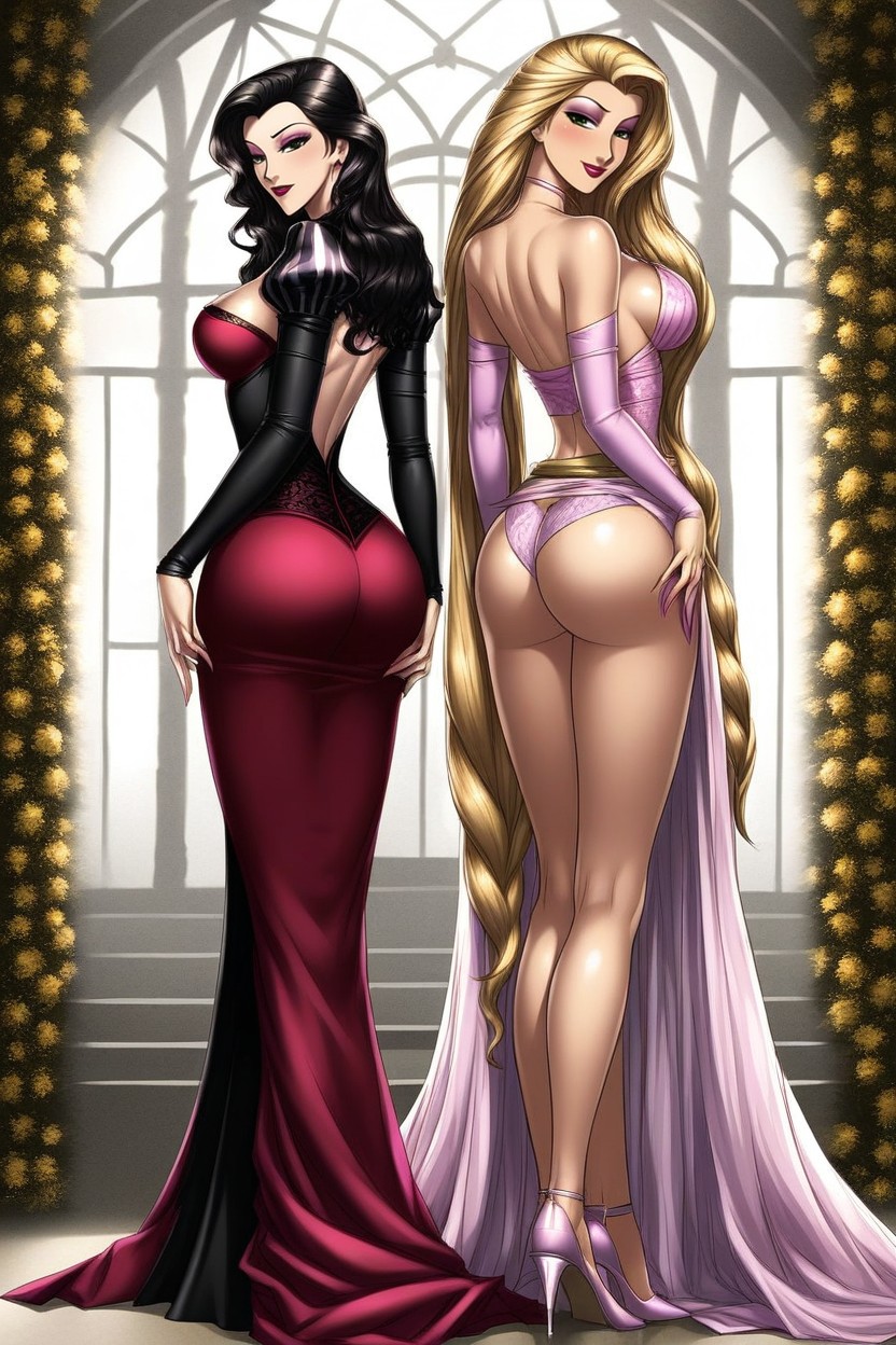 Rapunzel Not Tall, Rapunzel And Asami Sato, Always Only Two Women Porno IA