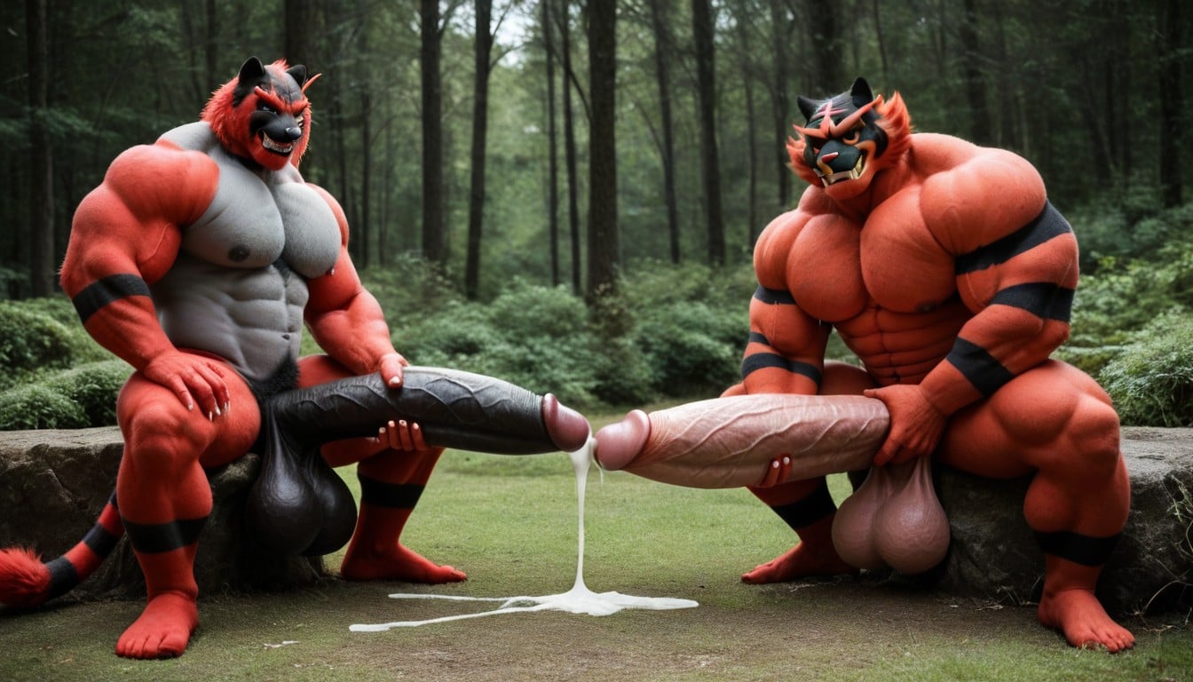Oversized Hyper Balls, Full Body, Muscular AI Gay Porn