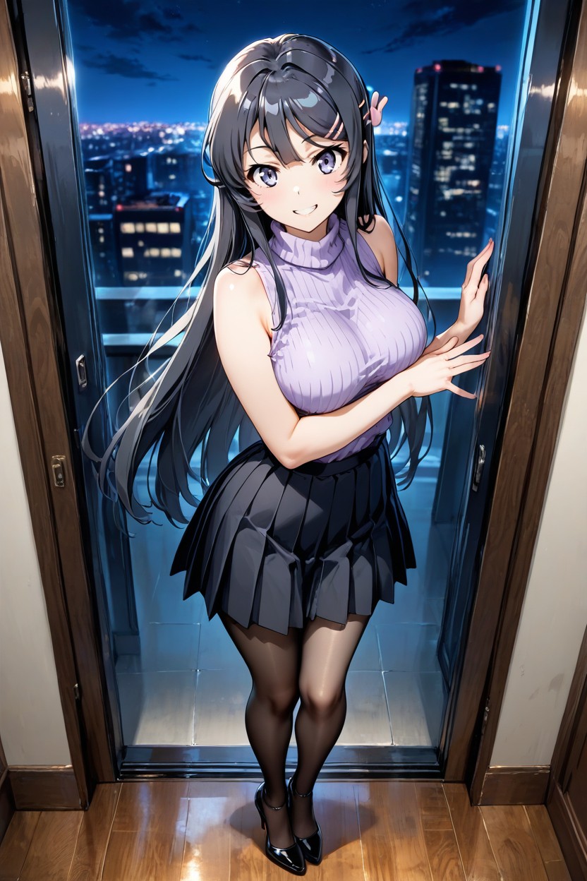 Night, Mai Sakurajima, Skinny Hentai AI Porn