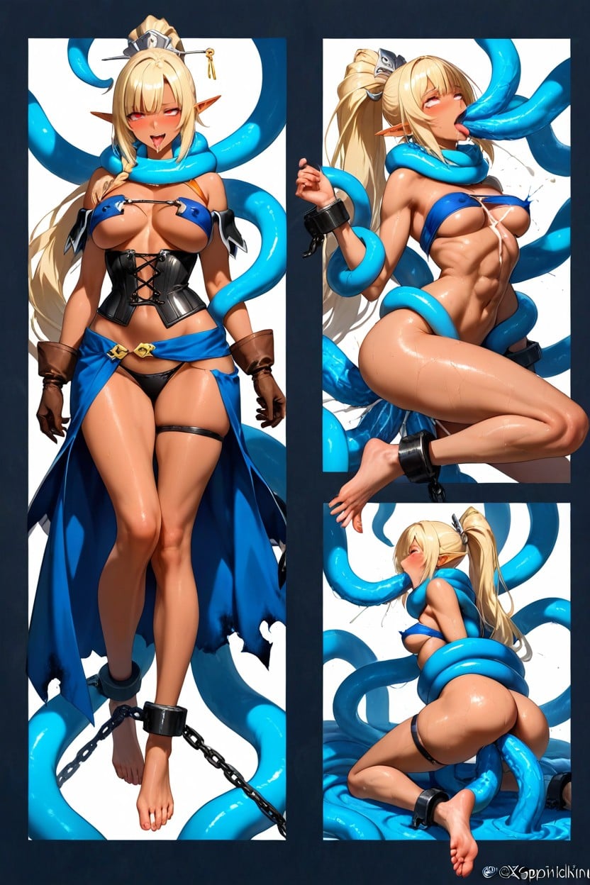 Detailed Face, Cum Splash, Restrained Hentai IA