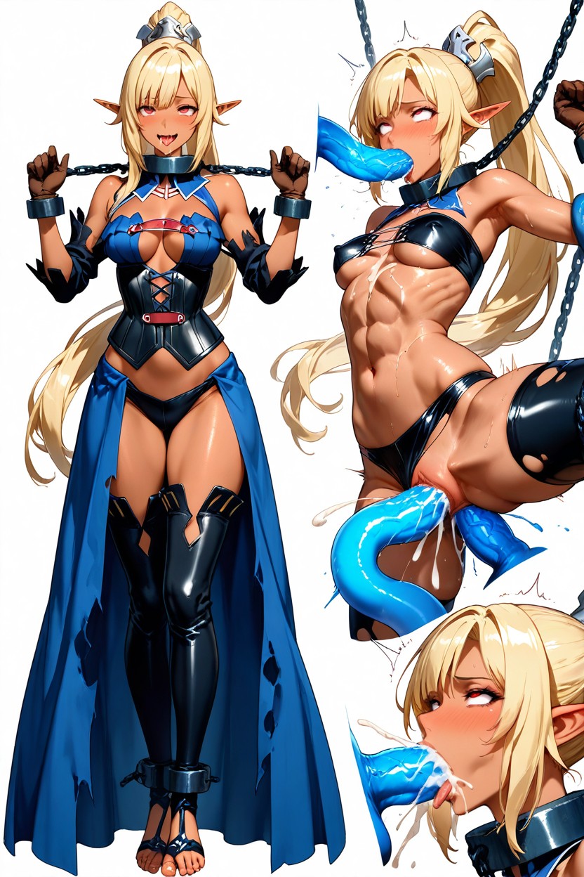 Ultraskinny, Lifted, Front Opened Black Leather Gothic Armored Corset Porno IA Hentai