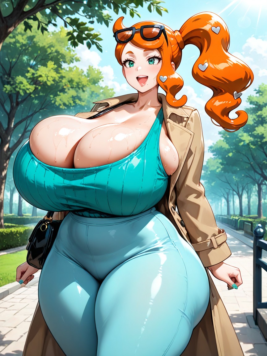 Sonia From Pocket Monsters, Sunglasses On Head, Freckled Breasts Porno IA