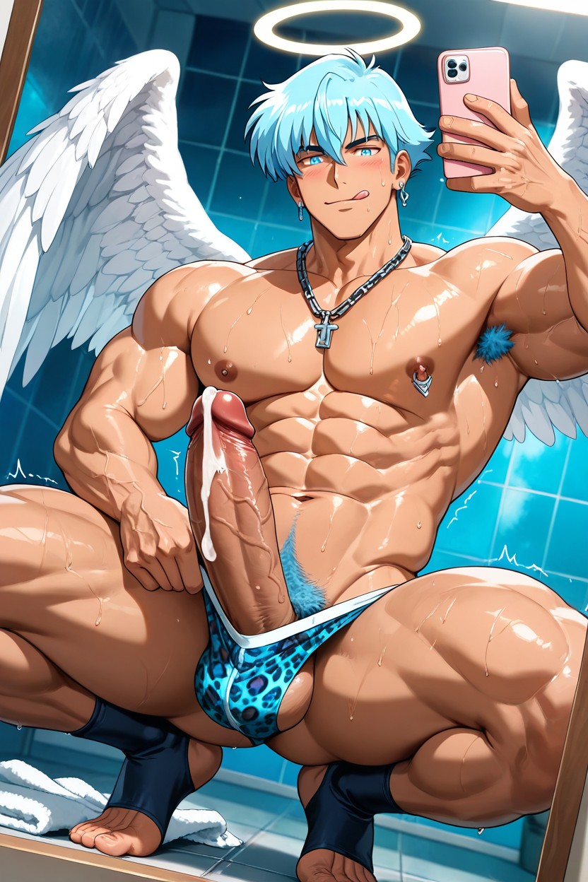 Blue Eyes, Nipples, Looking At Viewer AI Gay Porn