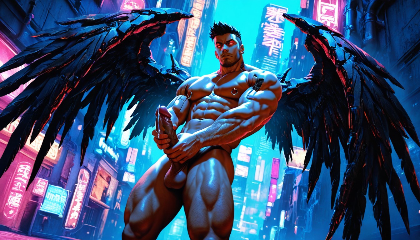 Glistening Precum, Focused Lighting, Dystopian Atmosphere AI Gay Porn