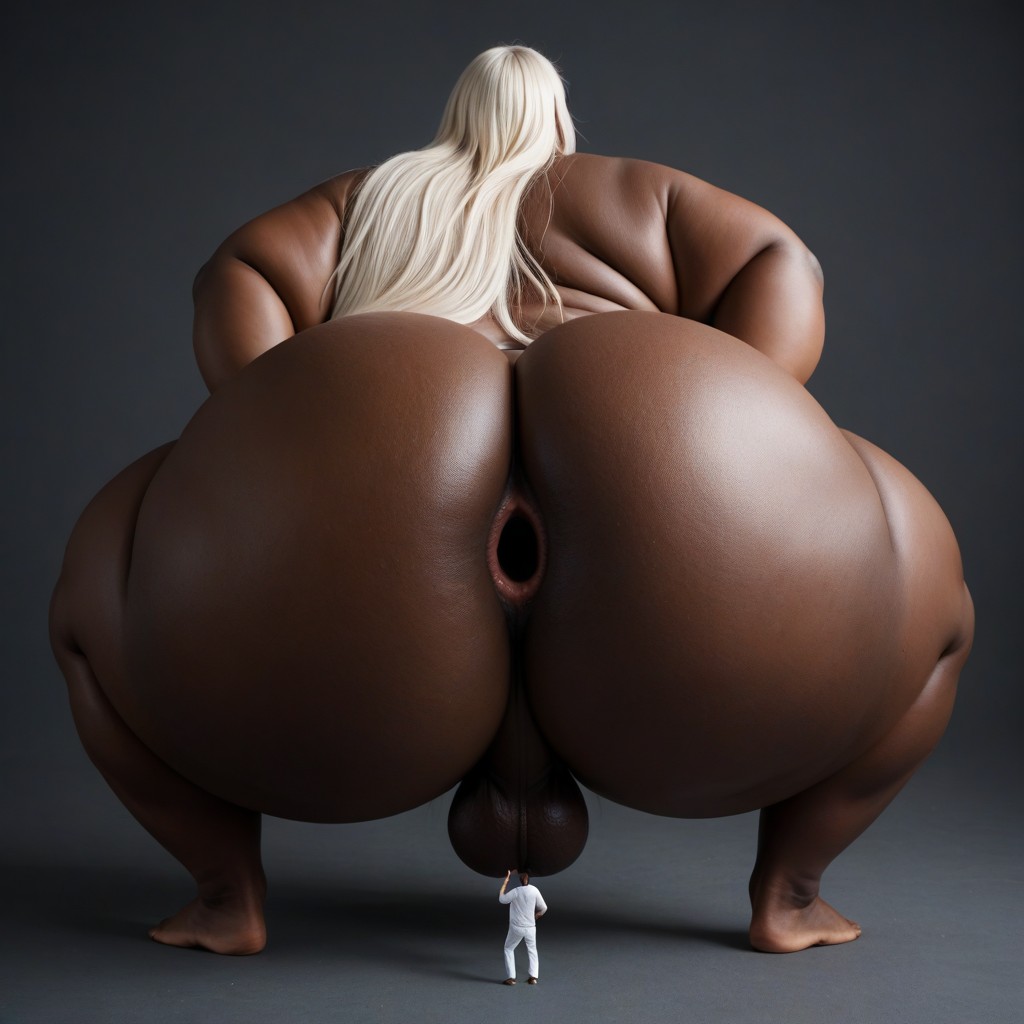 Fat, Man Rimming Giant Effeminate Male, White Hair AI Gay Porn