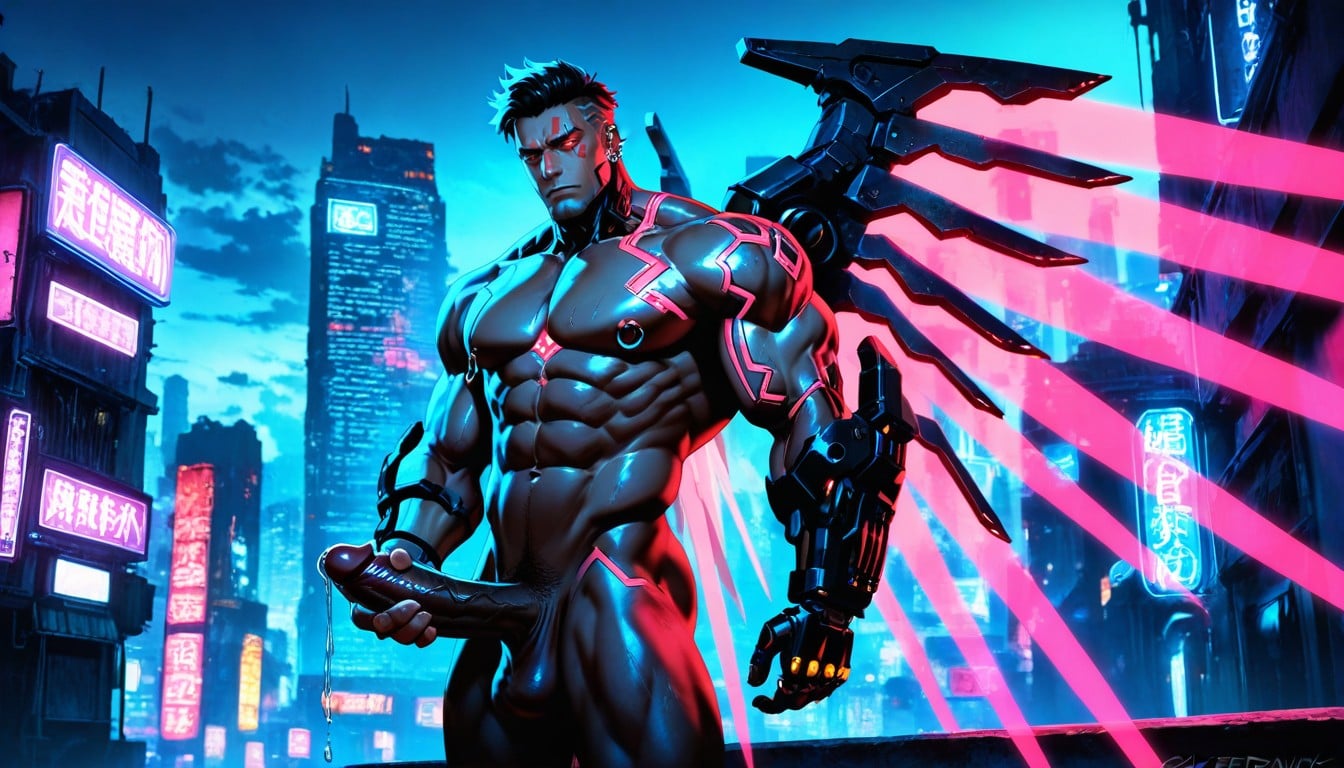 Hyper Cybernetic Wings, Large, 25+ AI Gay Porn