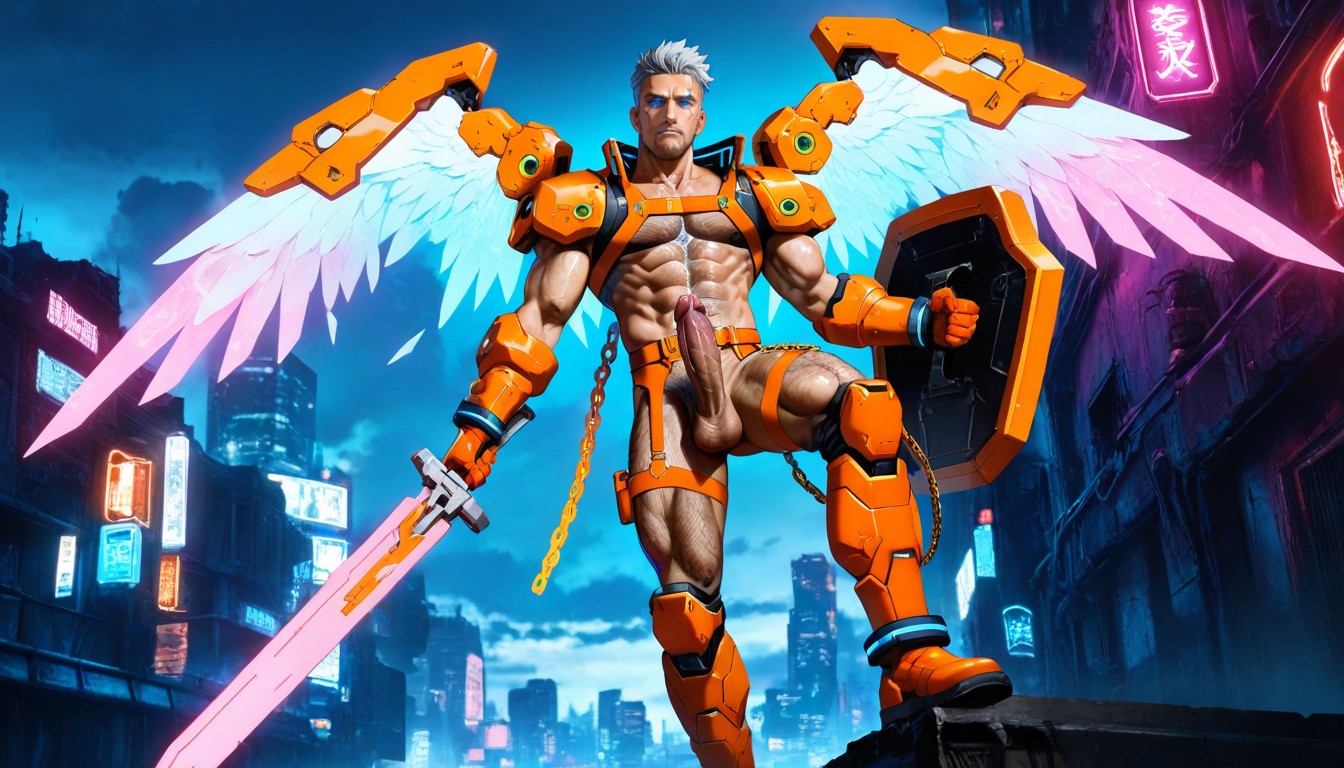 Naked, Ash Hair, Photorealistic AI Gay Porn