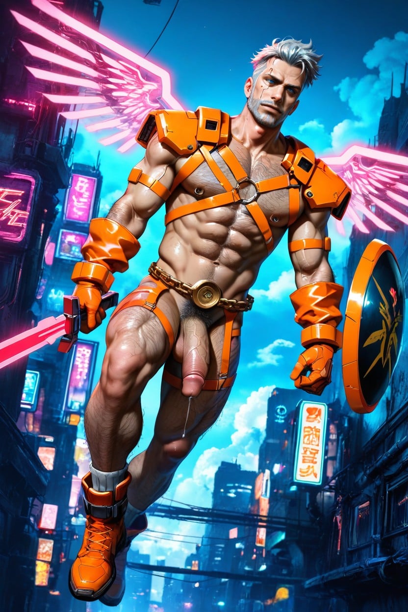 Subject Flying Among Clouds, Dystopian Atmosphere, Highest Resolution AI Gay Porn