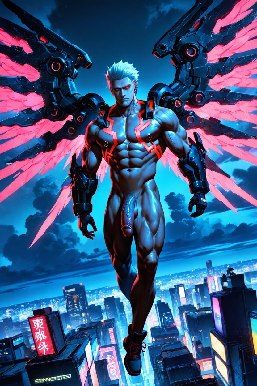 Android Wings, Random Pose, Angel AI Gay Porn