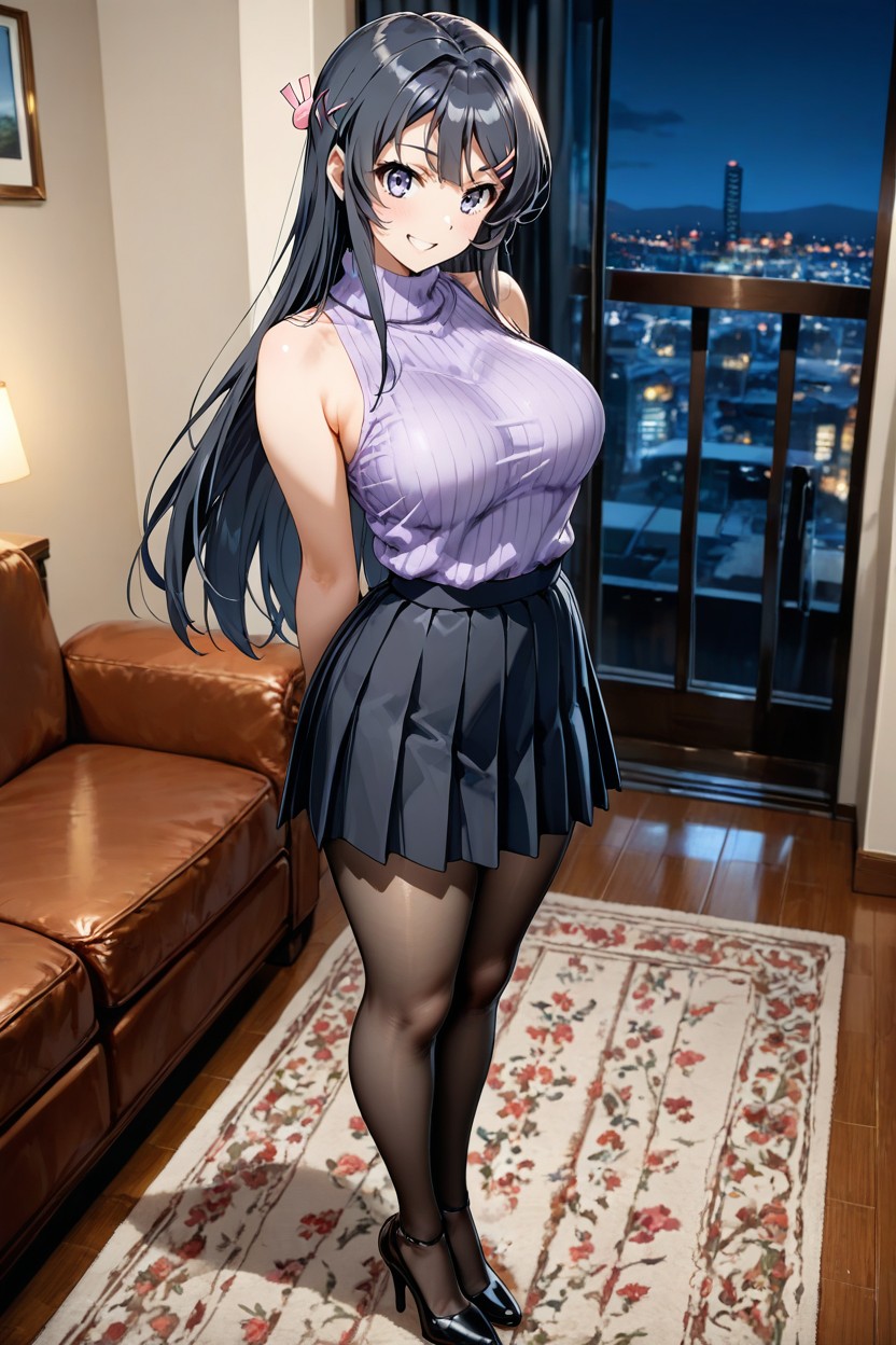 Mai Sakurajima, Standing, Medium Ass Hentai AI Porn