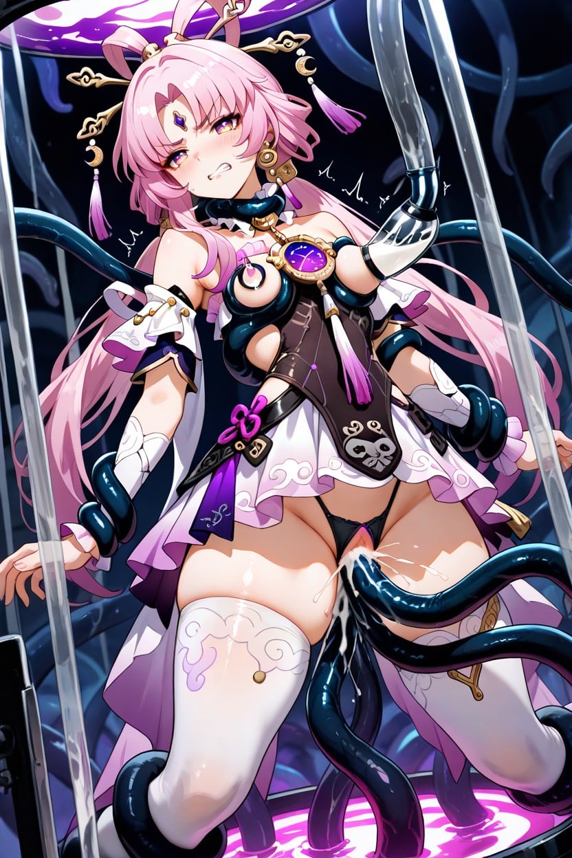 Tentacle Penetration In Pussy, Angry, Black Tentacles Grabbing Neck Hentai AI Porn